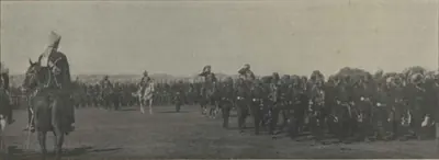 A regiment marching past in column at the Diamond Jubilee review.