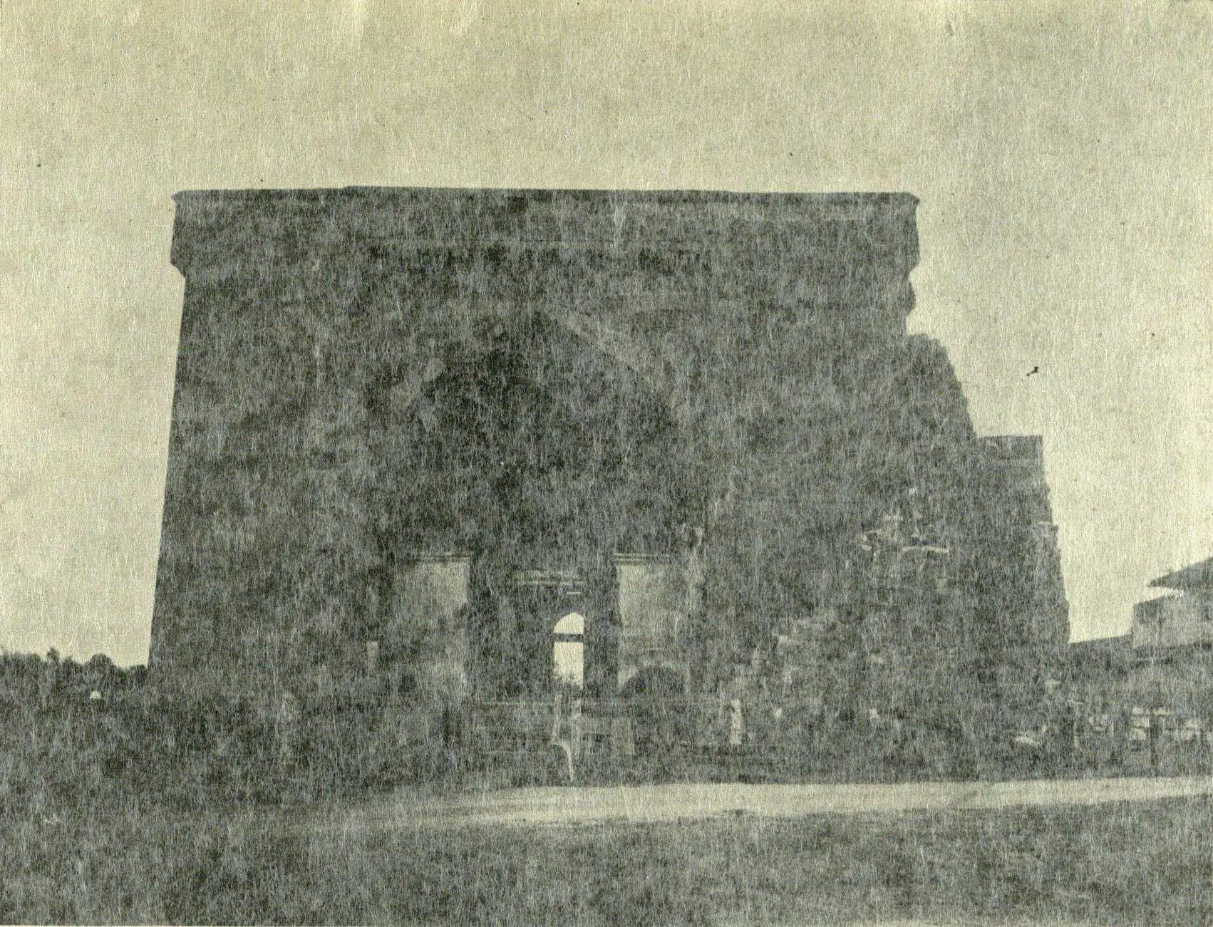 Shitab Khan's hall at Warangal, a tall, plain rectangular building, seen from the front.