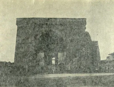 Shitab Khan's hall at Warangal, a tall, plain rectangular building, seen from the front.