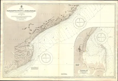 Nautical chart of Chart No 1711 Narasapur Point to Bimlipatam.