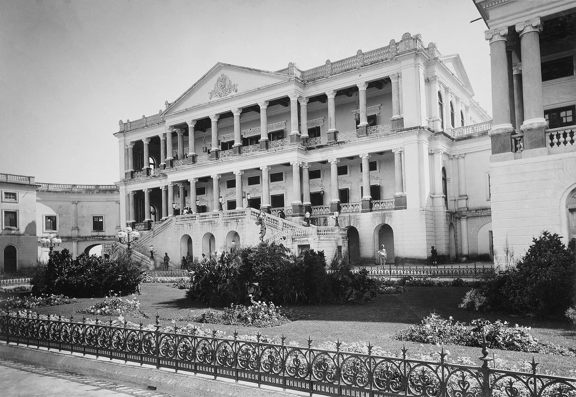 Falaknuma Palace, Hyderabad.The palace was designed in 1872 by an English architect as the private residence of a rich Muslim grandee but in 1897 was purchased for use as a guest house by the Nizam