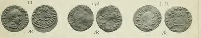 Three silver coins, both faces of each; the obverses show a king's head in profile facing right inside a ring of Brahmi letters, and the reverses a chaitya and Ujjain symbol under a ring of letters.